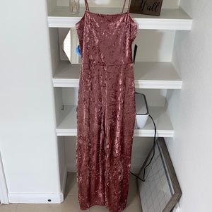 Adorable pink velvet jumpsuit